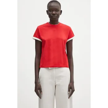 Bavlněné tričko Wales Bonner Horizon dámské, červená barva, WS25JE33.JE01.349, M, 33X