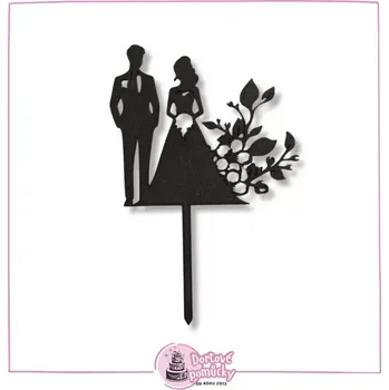 Svatební pár č.5 - plastový zápich - Duhová zlatá