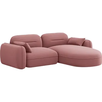 Pohovka Cosmopolitan Design Růžová sametová rohová pohovka Sydney 230 cm, pravá
