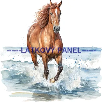 Látkový panel - Kůň - KON - 127 Velikost: 15x15cm, Materiál: Teplákovina nepočesaná