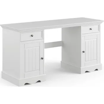 Psací stůl Bílý psací stůl z masivu Belluno Elegante s bílou deskou