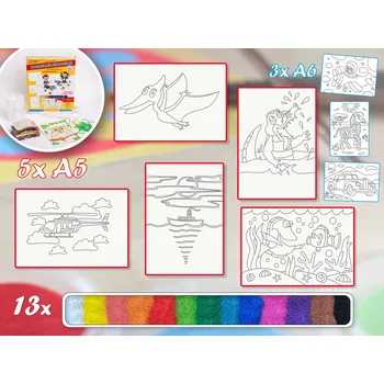 kreativní sada Radost v písku Sada střední PRO KLUKY 2 - Barevné pískování obrázků