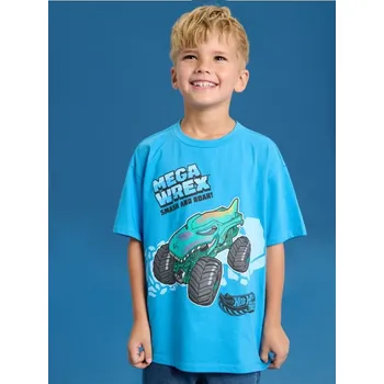 Oblečení a móda Sinsay - Tričko Hot Wheels - mid blue - 072FC-52X - 072FC-52X-104