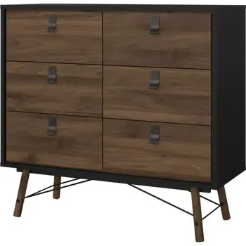 Komoda Komoda Rain 6s malá černý MAT/ořech - SLEVA 3% s kodem radost25