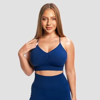 Podprsenka GymBeam Bezešvá sportovní podprsenka Sculpt Navy S