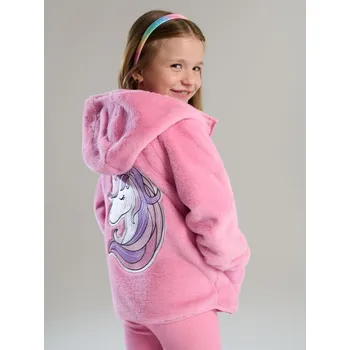 Sinsay - Bunda s umělou kožešinou - růžová - 712EI-30X - 712EI-30X-140