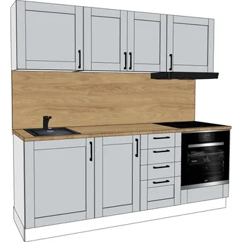 Kuchyňská linka Nábytek Mikulík PASTEL 210 cm Šedá