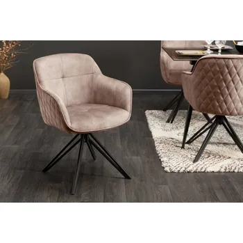 Jídelní židle Moderní otočná židle ze sametu, růžová Euphoria