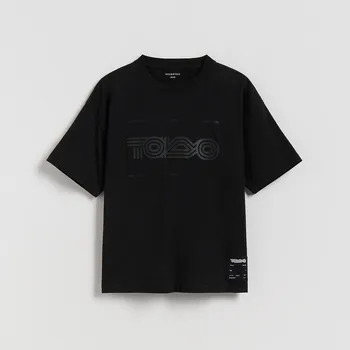 Chlapecké tričko Reserved - Oversize tričko - černý - 038FH-99X - 038FH-99X-146