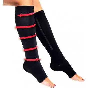 Pánské ponožky Zaparkorun Kompresní podkolenky se zipem Zip Sox - velikost L/XL - černé