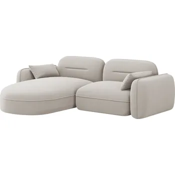 Pohovka Cosmopolitan Design Světle béžová sametová rohová pohovka Sydney 230 cm, levá