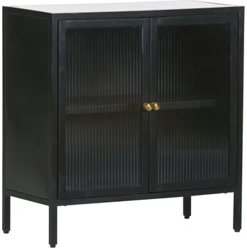 Komoda Černá kovová komoda Bronco s mramorem