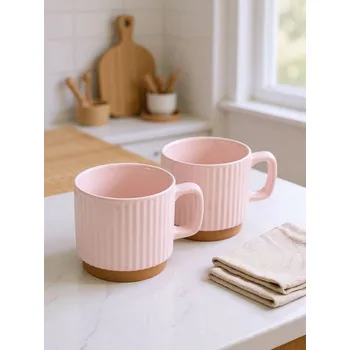 Sinsay - Žebrované hrnky – balení 2 kusy - růžová - 020DO-30X - 020DO-30X-ONE