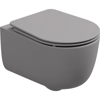 Klozet WC závěsné Hit, rimless, fumo matný, zadní odpad, HIWCSO038FI