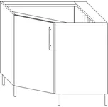 Spodní rohová skříňka SR90x90/L EKO PLUS Dekor: Jasan šedý