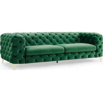 Pohovka Zelená 3místná pohovka Chesterfield samet