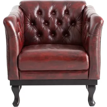 Křeslo Křeslo Chesterfield Derby z pravé kůže - červená