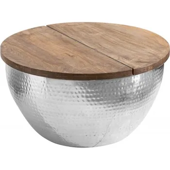 Konferenční stolek Konferenční stolek ORIENT STORAGE 60 CM stříbrný masiv mango