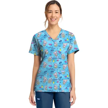 Dámská halenka Zdravotnická halena Cherokee s veselým vzorem slonů a nosorožců CK856 HUPY Velikost: M