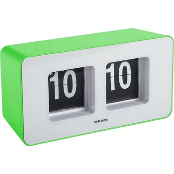 Budík Karlsson, Hodiny nástěnné nebo stolní Funky Flip, jasně zelené - Formadore