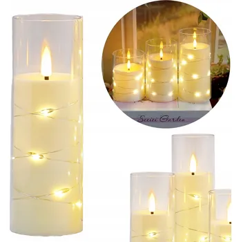 Svíčka LED SVÍČKA s řetízkem, EFEKT PLAMENE, SVÍČKA JAKO NÁHRADNÍ NÁPLŇ, NA BATERIE, EKO N7066