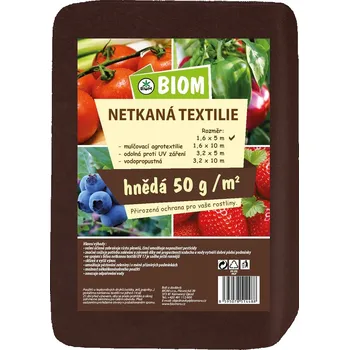 Mulčovací textilie Biom | Netkaná textílie hnědá 1,6 x 5 m, 50 g/m2 67546