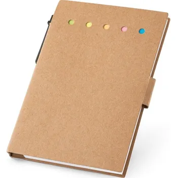 Samolepící bloček COOPER. Blok se šesti sadami samolepících barevných papírků - Přírodní