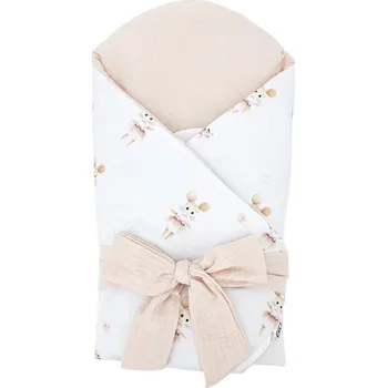 Zavinovačka EKO Zavinovačka mušelínová s kokosovou vyjímatelnou vložkou a mašlí Ballerina Mouse 75x75cm