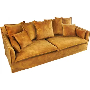 Pohovka Luxusní pohovka Heaven 3m 205cm tmavě žlutá samet