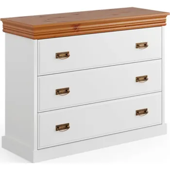 Komoda Zásuvková komoda bílá Toscania 3S s přírodní deskou 3S
