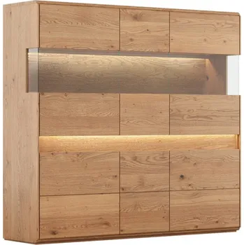 Komoda Masivní dubová vitrína příborník Divisione 3D