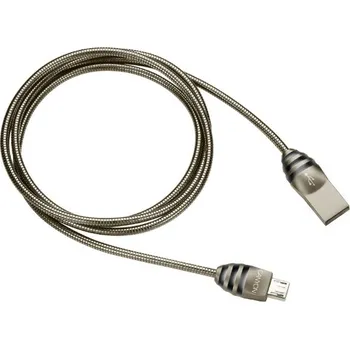 Příslušenství k chytrým hodinkám Canyon CNS-USBM5DG micro-USB / USB 2.0, 5V/2A, průměr 3,5mm, kovově opletený, 1m, tmavě-šedý CNS-USBM5DG