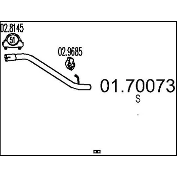 Výfuková trubka Výfuková trubka, 01.70073
