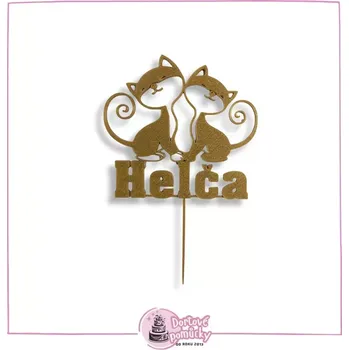 Kočičky pár- plastový zápich - Černá