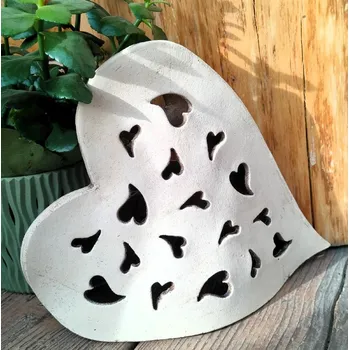 Svícen Keramické srdce na svíčku