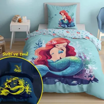 Povlečení DETEXPOL Povlečení Mořská víla svítící Bavlna, 140/200, 70/80 cm