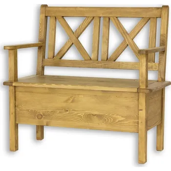 Dřevěná lavice Corona XIII s područkami - výběr moření 100 cm