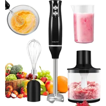 Benefast Elektrický ponorný mixér 6 v 1 z nerezové oceli, výkon 1000 W