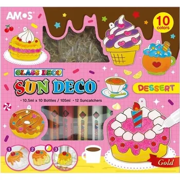 Speciální výtvarná barva Barvy na sklo sada 10 barev 10,5 ml + 12 sklíček DEZERTY