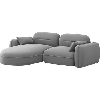 Pohovka Cosmopolitan Design Šedá sametová rohová pohovka Sydney 230 cm, levá