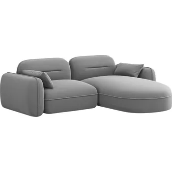 Pohovka Cosmopolitan Design Šedá sametová rohová pohovka Sydney 230 cm, pravá