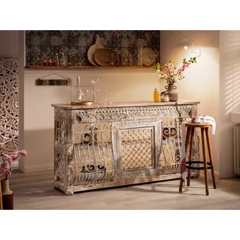 Barový stolek Barový pult Samoa z masivního mangového dřeva