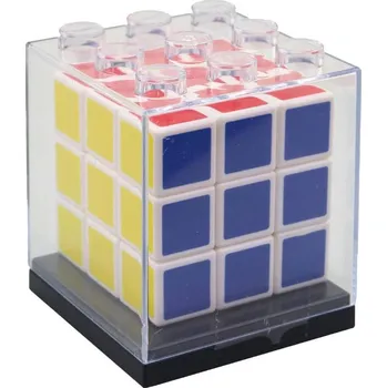 Hlavolam Hra Kostka (Rubikova) dětský hlavolam 3x3 bílá v průhledném boxu