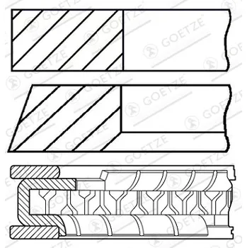 Píst motoru Sada pístních kroužků, 08-450007-10
