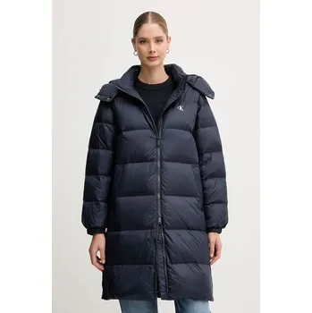 Péřová bunda Calvin Klein Jeans tmavomodrá barva, zimní, LV047D502G 59X, vel. XXS
