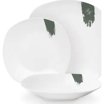 Talíř BERLINGERHAUS Jídelní sada talířů 18 ks Matte Green Collection bílá-zelená BH-10205