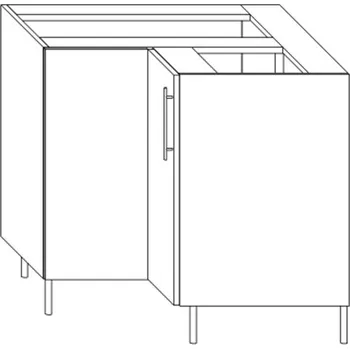 Kuchyňská skříňka Spodní rohová skříňka SR90x90/2D/L EKO PLUS Dekor: Dub harmony