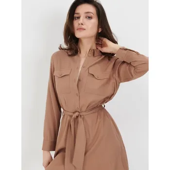 Dámské šaty Sinsay - Košilové mini šaty - béžová - 5802J-80X - 5802J-80X-M