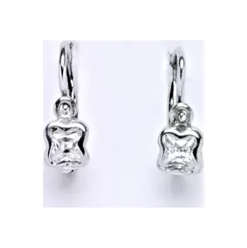 Náušnice Zlaté dětské náušnice čirý zirkon - VE176 - bílé zlato (Dětské zlaté náušnice se zirkonem)