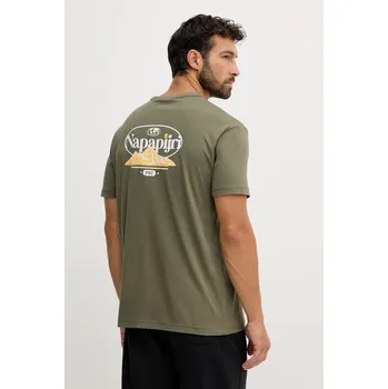 Bavlněné tričko Napapijri S-Bradgate pánské, zelená barva, s potiskem, NP0A88UNG0A1 78X, vel. M